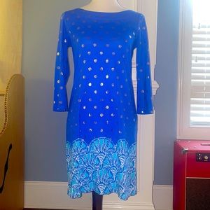 Lilly Pulitzer cotton dress with gold sand dollars